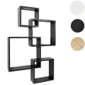 Wandregal HWC-P23, Schweberegal Wanddekoration Hängeregal Würfelregal Designregal, 4 Regale FSC® ~ schwarz