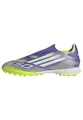 adidas Unisex F50 League Laceless Turf Football Boots, Purple Rush/Cloud White/Lucid Lemon, 46 EU