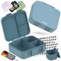BEARFOOT Lunchbox Brotdose mit Fächern, leicht & auslaufsicher - blau, PP, ABS, Silikon, Kindergarten und Schule - Mädchen und Jungen, Vesperbox, Snackbox blau 1000 ml | 16 cm x 18.5 cm x 5.8 cm