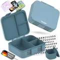 BEARFOOT Bento Box COMPACT | NEUES MODELL – VERSTÄRKTE VERSCHLÜSSE! | BPA-freie Kinder Brotdose | Auslaufsichere Lunchbox für Schule & Kindergarten (Blau, 1.000ml)