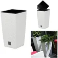 Prosperplast Blumentopf Rato Square mit Einsatz,weiß, Kunststoff, 50cm - Weiß