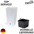 Blumentopf + Einsatz Blumenkübel Rattan Pflanztopf Pflanzkübel Weiß