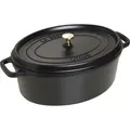 STAUB Cocotte, Gusseisen Bräter, oval, 37 cm, 8 L, schwarz - Schwarz