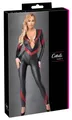 Cottelli PARTY Sexy mattschwarzer Jumpsuit mit roten Einsätzen S