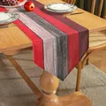 Rustikaler Leinen Tischläufer mit Retro Holz Textur - Rot Orangegrau 40x140cm