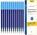 [12 Stück] - LVZONGXIN Radierbare Ersatzmine, Kompatibel mit Pilot FriXion Ball & Clicker & Eberhard Faber animal erase it, Tintenroller Radierbar, Spitze 0,7 mm,Nachfüllminen mit radierbarer Tinte