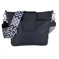 MIRROSI® Umhängetasche Damen, Echtleder, Made in Italy, BOHO Style30x24,50x9cm (BXHXT) viel Stauraum, Handtasche, Brusttasche, Crossbody Bag (1 Tasche & 2 Gurte) (Navy (BOHO))