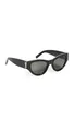 SAINT LAURENT Womens SL M94-001 53 Woman Acetate Sunglasses, Black-Black-Grey