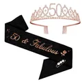 50. Geburtstags Tiara, 50 & Fabulous GeburtstagsKrone Schärpe Set, 50 geburts...