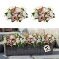 VEVOR Kunstblumen, 10 Stück, 240x240x120 mm, künstliche Blumenkugeln, Kunstrosen-Arrangements für Hochzeitsmittelstücke, Heimdekoration, Tischdekoration, Partys, Feiern, rosa & weiße Rosen