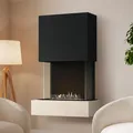 muenkel design Como [moderner Design Ethanolkamin]: Jura (Schiefer beige) - schwarz-grau - safety burner 450