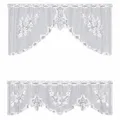 Scheibengardine Bistro C Bogen Set Scheibengardine Set 2 tlg. weiß BxH 140x50cm