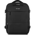 Paolo Peruzzi Reiserucksack Erweiterbar Handgepäck 40x30x20 cm Laptopfach A4 Diebstahlschutz Reißverschluss Schwarz - Schwarz