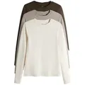 The Set Langarmshirt The Set Langarmshirts, Twist-Ausschnitt, 3er-Pack (3-tlg) braun XS