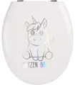 EinhornLiebe WC-Deckel Aufkleber - SETZEN BITTE (25x8cm) Aufkleber Deko Einhorn