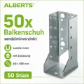 50x Balkenschuh sendzimirverzinkt Lasche innen Balkenschuhe Zulassung 60x100mm