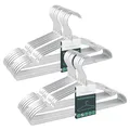 Parusia Kleiderbügel Silber, 42cm breit, 1cm stark, Kleiderbügel Metall rostfrei, formstabil, zur platzsparenden Kleideraufbewahrung & Organisation von Kleiderschrank, Kleiderständer (20)