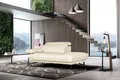 Egoitaliano Ottomane Anais, erstklassiges Designsofa, Breite 179 cm, Fußfarbe schattengrau, Kopfteil verstellbar, Leder BULL, cremeweiß