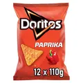 Doritos Paprika -Tortilla Nachos mit Paprika Geschmack - Herzhafter Snack zum Knabbern aus Mais (12 x 110g) (Verpackungsdesign kann abweichen)