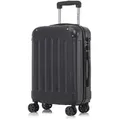 yonsly Premium Reisekoffer TSA-Schloss,YKK-Reißverschluss Hartschalen-Koffer Trolley Kabinenkoffer Rollkoffer Suitcase Handgepäck (Schwarz, XL) - Schwarz