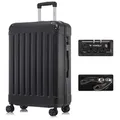 YONSLY Hartschalen-Trolley Premium Hartschalen-Reisekoffer Trolley Kabinenkoffer, 4 Rollen, TSA-Schloss, YKK-Reißverschluss, austauschbare Rollen & Griffe schwarz 76 cm
