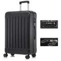 YONSLY Premium Reisekoffer TSA-Schloss,YKK-Reißverschluss Hartschalen-Koffer Trolley Rollkoffer Suitcase Handgepäck 4 Rollen (Schwarz, XL)