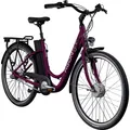 Agon Axis E-Bike 26 Zoll Citybike Damen Herren 140 - 165 cm Pedelec mit Nabenmotor Fahrrad 3 Gang und Beleuchtung StVZO