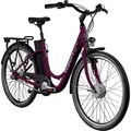 Agon Axis E-Bike 26 Zoll Citybike Damen Herren 140 - 165 cm Pedelec mit Nabenmotor Fahrrad 3 Gang und Beleuchtung StVZO