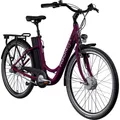 Agon Axis E-Bike 26 Zoll Citybike Damen Herren 140 - 165 cm Pedelec mit Nabenmotor Fahrrad 3 Gang und Beleuchtung StVZO