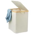 bremermann Wäschesammler, Wäschebox, Kleidertonne mit herausnehmbarem Wäschesack und Deckel ca. 60 Liter (Beige)