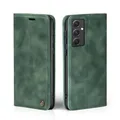 LBH Handyhülle für Samsung Galaxy A55 5G in Grün mit Karten- und Geldfach Smartphone Hülle mit Standfunktion Flip Case Schutzhülle Magnetverschluss Vintage
