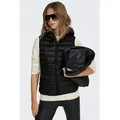 ONLY Steppweste ONLNEWTAHOE HOOD WAISTCOAT OTW NOOS Kunstfaser schwarz S (36)