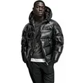 REPUBLIX Winterjacke JORDI Herren Glanz Puffer Winter Jacke für Männer mit Kapuze schwarz XXL