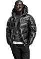 REPUBLIX Herren Glanz Puffer Winter Jacke für Männer mit Kapuze RJ-8027 Schwarz XXL