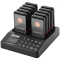 VEVOR Restaurant-Pager-System, Kabelloses Warteschlangensignal mit 400 m Reichweite, Piepser zur Rufannahme von Gästen mit Vibration und Blinken, 10
