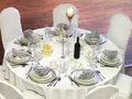 Tischdecke weiss weiß Rund Ø280cm Hochzeit Party Catering 100% Polyester