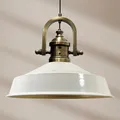 bamyum Asletl-Marine Hängelampe Industrial Vintage Ø41 cm, Küchenlampe Hängend Vintage, Pendelleuchte Esstisch Vintage, Hängelampe Esstisch, Wohnzimmerlampe, Pendelleuchte Weiß Metall, Küchenlampe