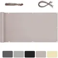 Sekey Balkonsichtschutz Polyester Blickdichte Windschutz Reißfest Taupe 90x600cm