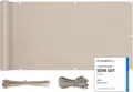 Sekey Balkon Sichtschutz Balkonabdeckung Balkonverkleidung blickdichte Wind- und UV-Schutz, 100% Privatsphäre, mit Ösen, Nylon Kabelbinder und Kordel, 90 x600cm Taupe