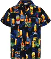 King Kameha Hawaiihemd Beerbottle Funky Hawaii-Hemd Herren Kurzarm Front-Tasche Stylish