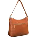 Benthill Damen Tasche Leder - Handtasche aus echtem Rindsleder - Umhängetasche mit Reißverschluss - Schultertasche / Ledertasche - Vintage Bag - Braun