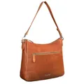 Benthill Damen Tasche Leder - Handtasche aus echtem Rindsleder - Umhängetasche mit Reißverschluss - Schultertasche/Ledertasche - Vintage Bag, Farbe:Braun