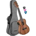 Cascha Premium Konzert Mahagoni Ukulele Set mit Tonabnehmer