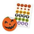 itenga 24x Sticker Aufkleber Halloween Mix aus Papier I Scrapbooking I DIN A4 Bogen I je 4.0 cm I rund, selbstklebend I ideal zum Basteln von gruseligen Gastgeschenken