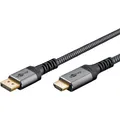 goobay Plus DisplayPort > HDMI Adapterkabel, 4K @ 60Hz, Kabel, grau