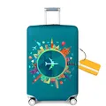 OrgaWise Kofferhülle Luggage Cover Gepäck Cover Gepäckabdeckung for Travel Luggage Schutzhülle Koffer (Flugzeug, M (22''-24''))