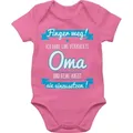 Shirtracer Shirtbody Ich habe eine verrückte Oma blau Sprüche Baby rosa 3/6 Monate