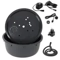 CLGarden Springbrunnenbecken Set mit 150 Liter Becken und 88cm GFK Abdeckung Springbrunnen Pumpe SP1 DIY LED Beleuchtung