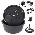 CLGarden Springbrunnenbecken Set mit 150 Liter Becken und 88cm GFK Abdeckung Springbrunnen Pumpe SP1 DIY LED Beleuchtung
