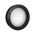 MLS Bullauge B4000, Bullauge für Türen, Robustes Aluminium, VSG-Sicherheitsglas, Passend für 40 mm Starke Türen, Beidseitig Sichtbare Befestigungsschrauben, 400 mm Durchmesser, Mattes Glas, Schwarz